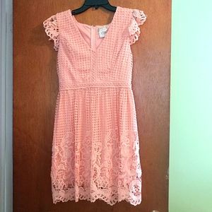 Altar'd State peach knit lacey dress